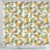 Pineapple Vintage Tropical leaves Shower Curtain