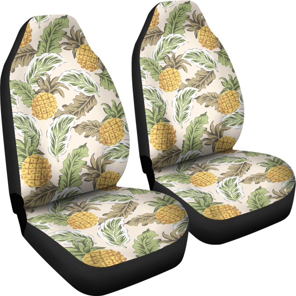 Pineapple Vintage Tropical leaves Universal Fit Car Seat Covers