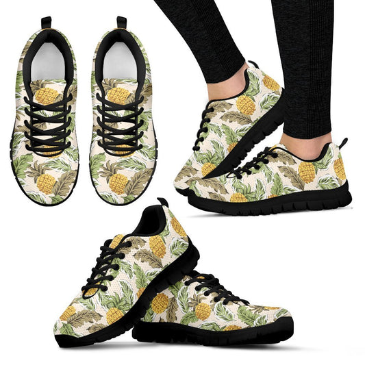 Pineapple Vintage Tropical leaves Women Sneakers