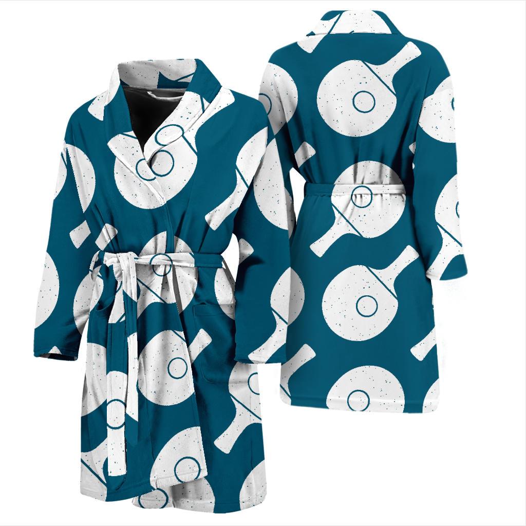 Ping Pong Pattern Print Design A02 Men Bathrobe-JORJUNE.COM