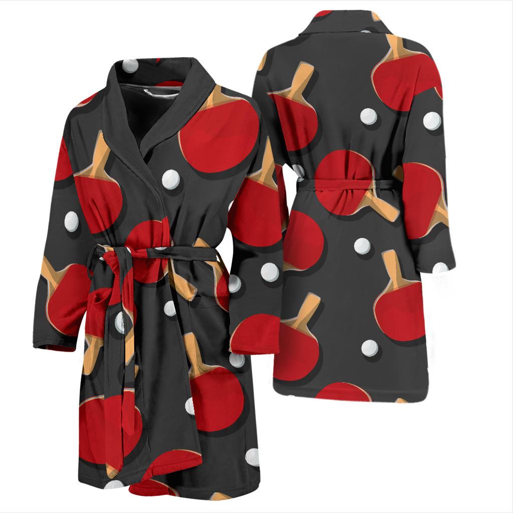 Ping Pong Pattern Print Design A05 Men Bathrobe-JORJUNE.COM