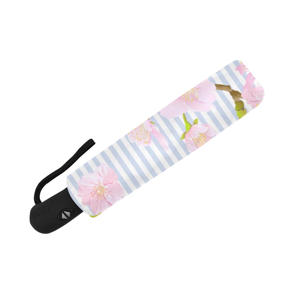 Pink Cherry Blossom Automatic Foldable Umbrella