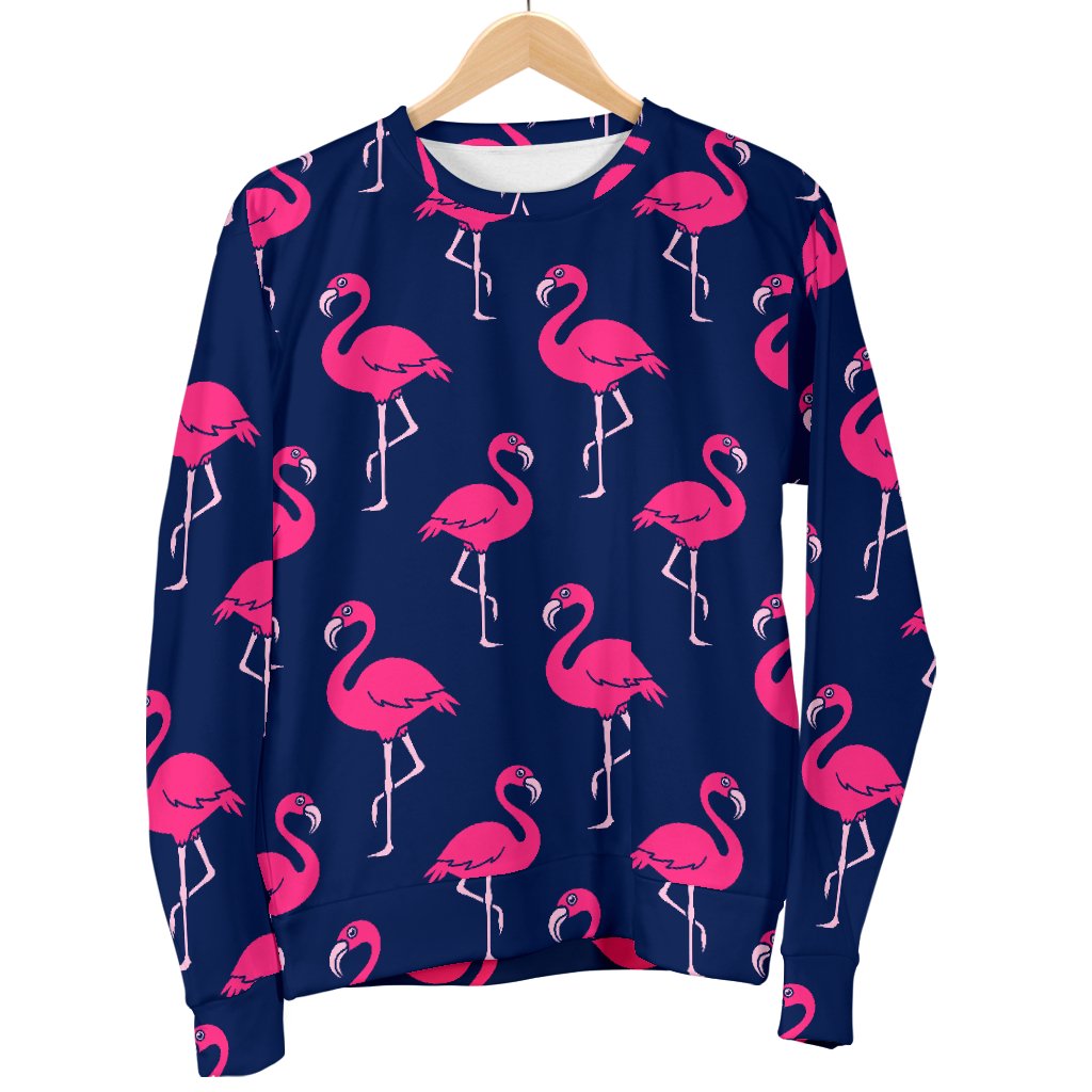 Pink Flamingo Pattern Women Crewneck Sweatshirt