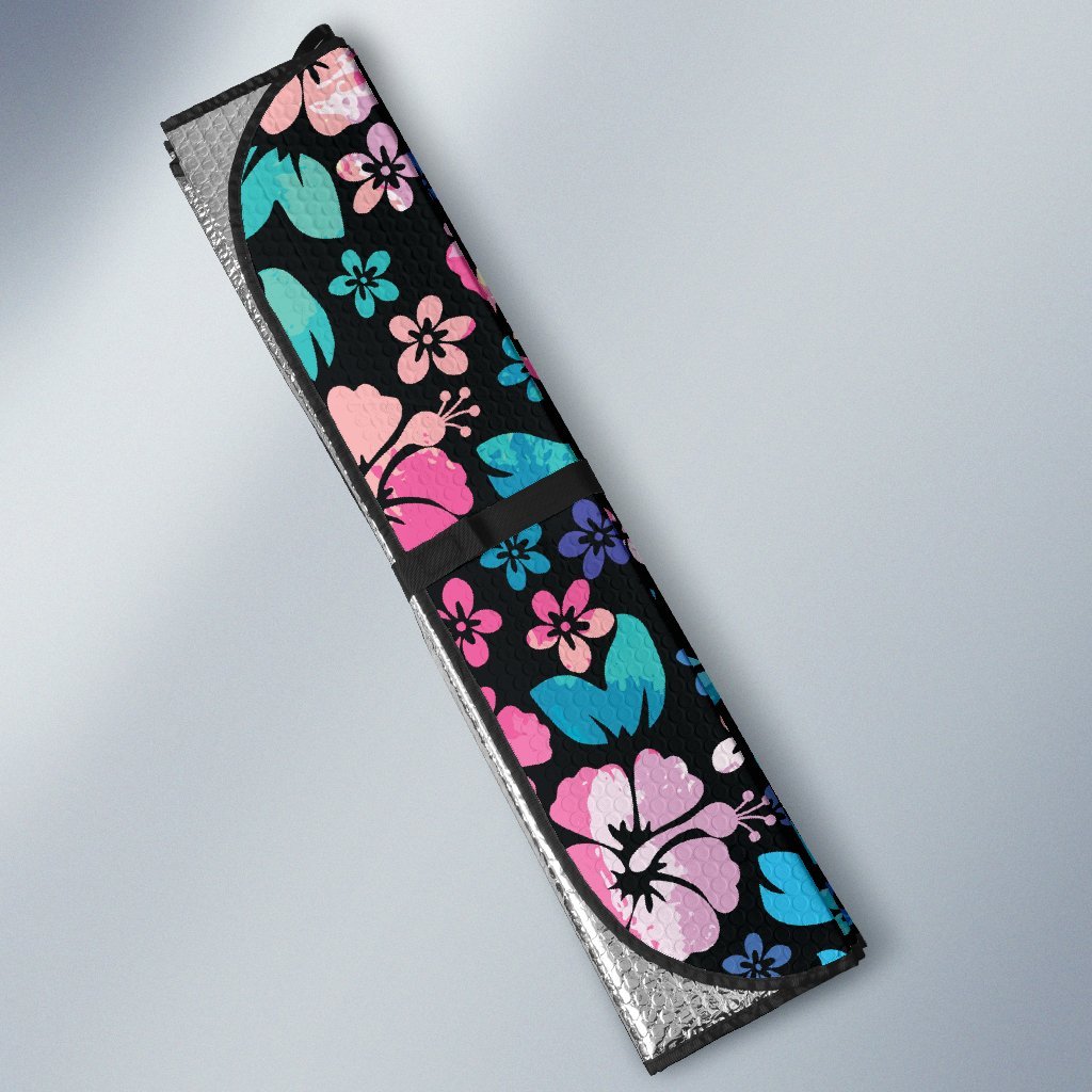 Pink Hibiscus Hawaiian Flower Car Sun Shade-JorJune