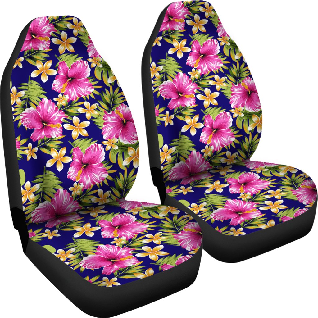 Pink Hibiscus Pattern Print Design HB027 Universal Fit Car Seat Covers-JorJune