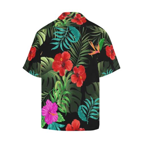 Pink Red Hibiscus Men Hawaiian Shirt
