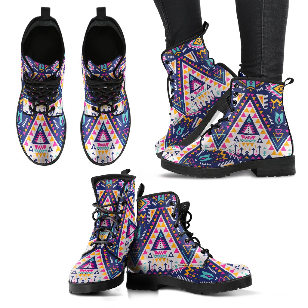 Navajo Aztec Tribal Native Indians American Print Women Leather Boots main image 1