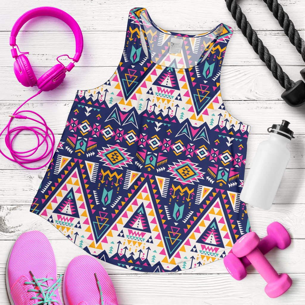 Pink Tribal Aztec native american Women Racerback Tank Top