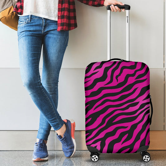 Pink Zebra Luggage Cover Protector