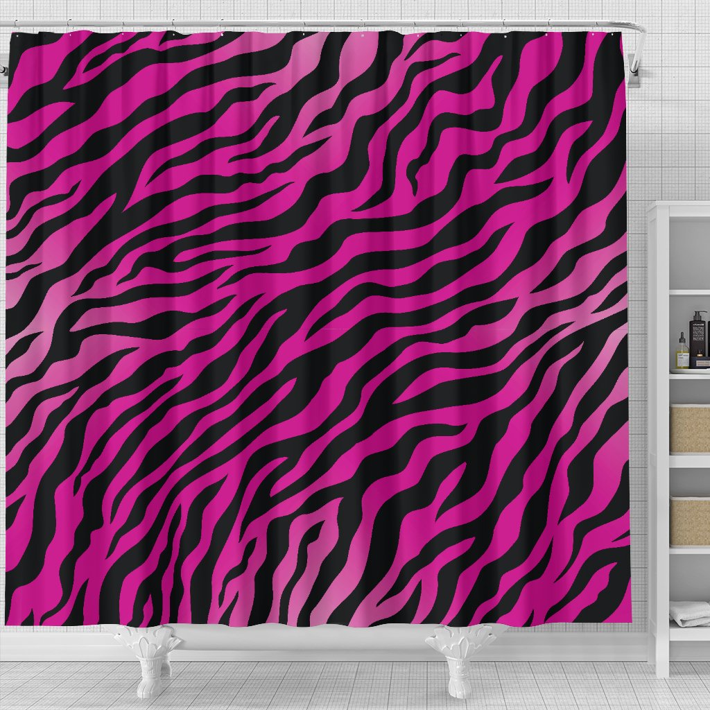 Pink Zebra Shower Curtain