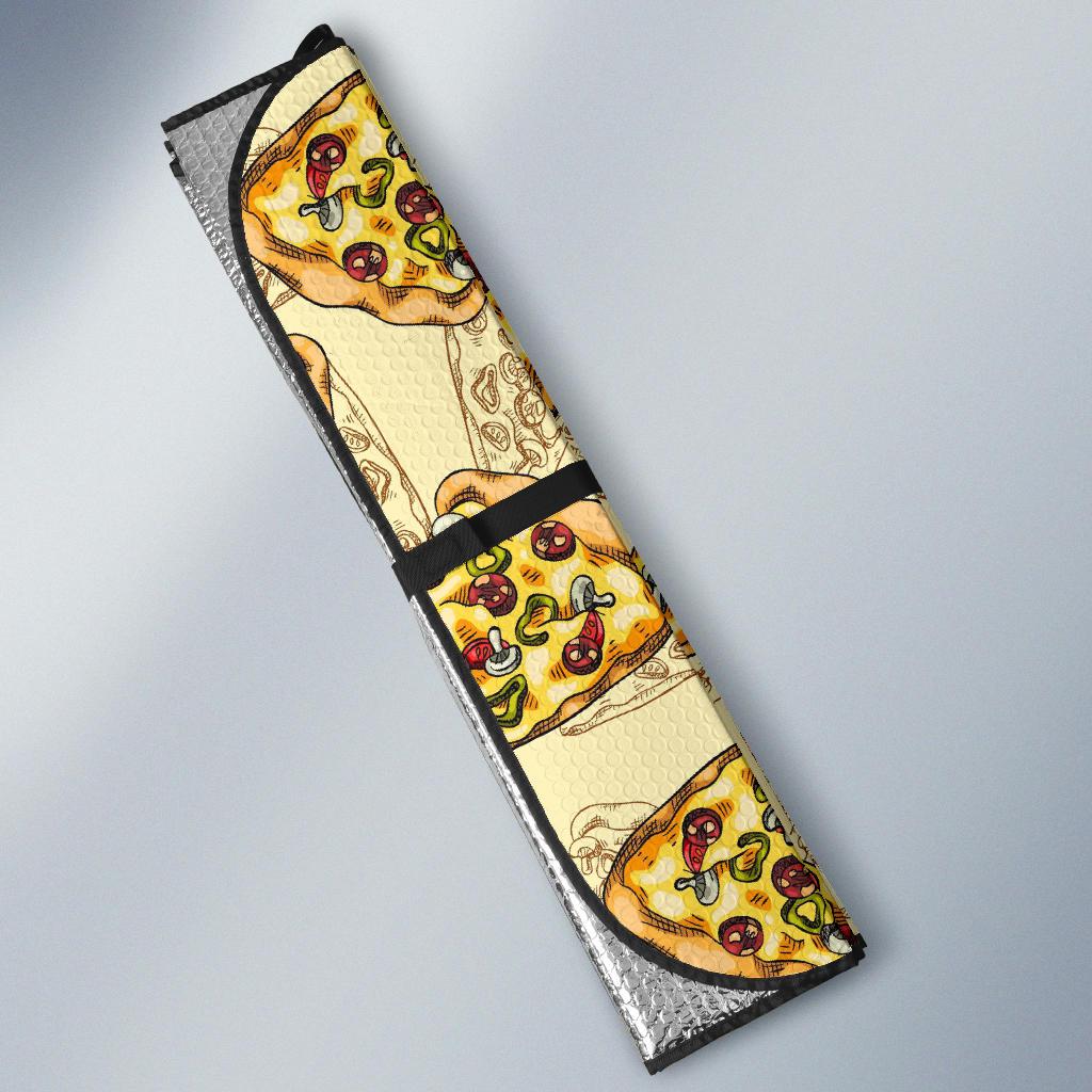 Pizza Pattern Print Design A01 Car Sun Shades-JORJUNE.COM