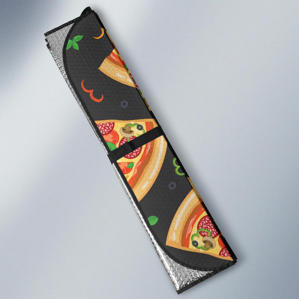 Pizza Pattern Print Design A02 Car Sun Shades-JORJUNE.COM