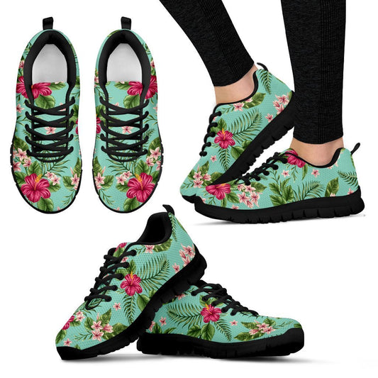 Plumeria and Hibiscus Hawaiian flower Women Sneakers