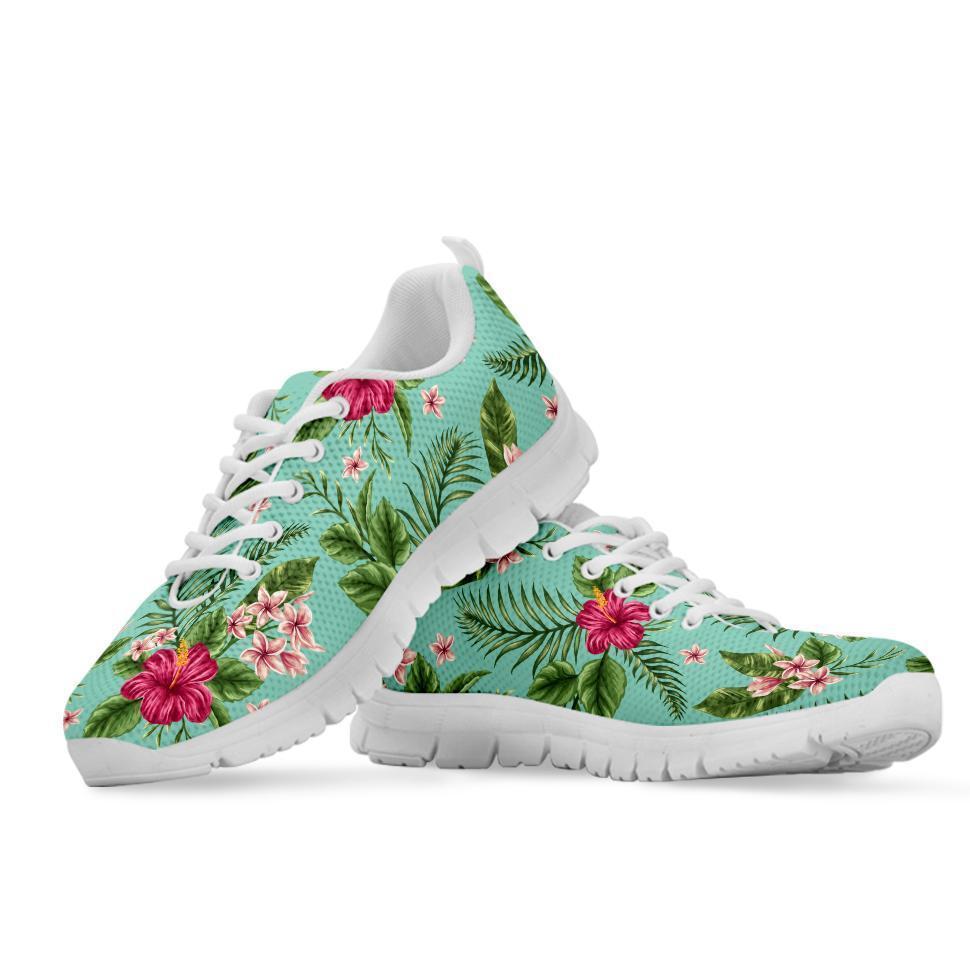 Plumeria and Hibiscus Hawaiian flower Women Sneakers