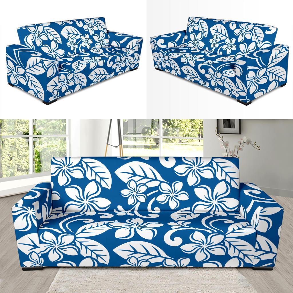 Plumeria Pattern Print Design PM013 Sofa Slipcover-JORJUNE.COM