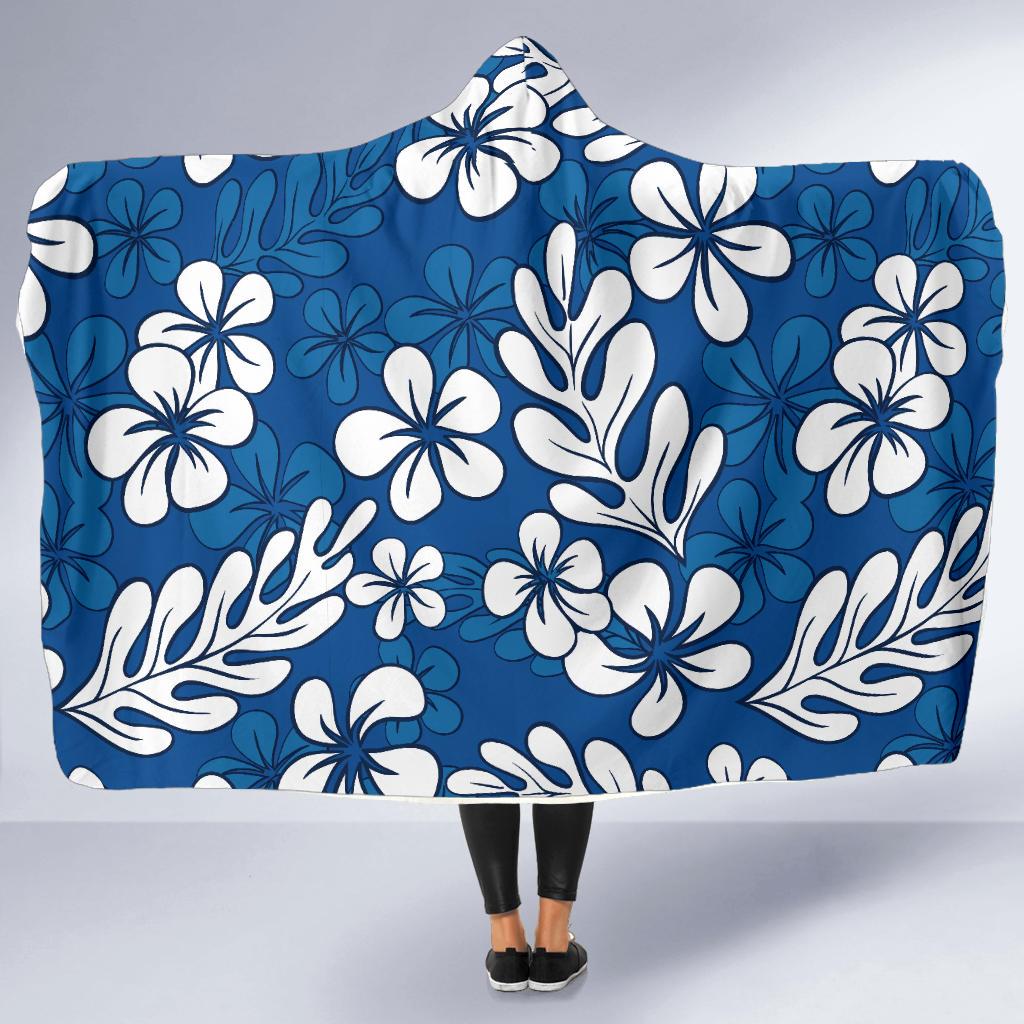 Plumeria Pattern Print Design PM015 Hooded Blanket-JORJUNE.COM