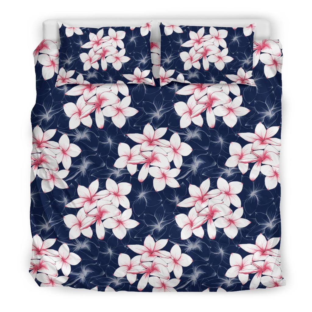 Plumeria Pattern Print Design PM017 Duvet Cover Bedding Set-JORJUNE.COM