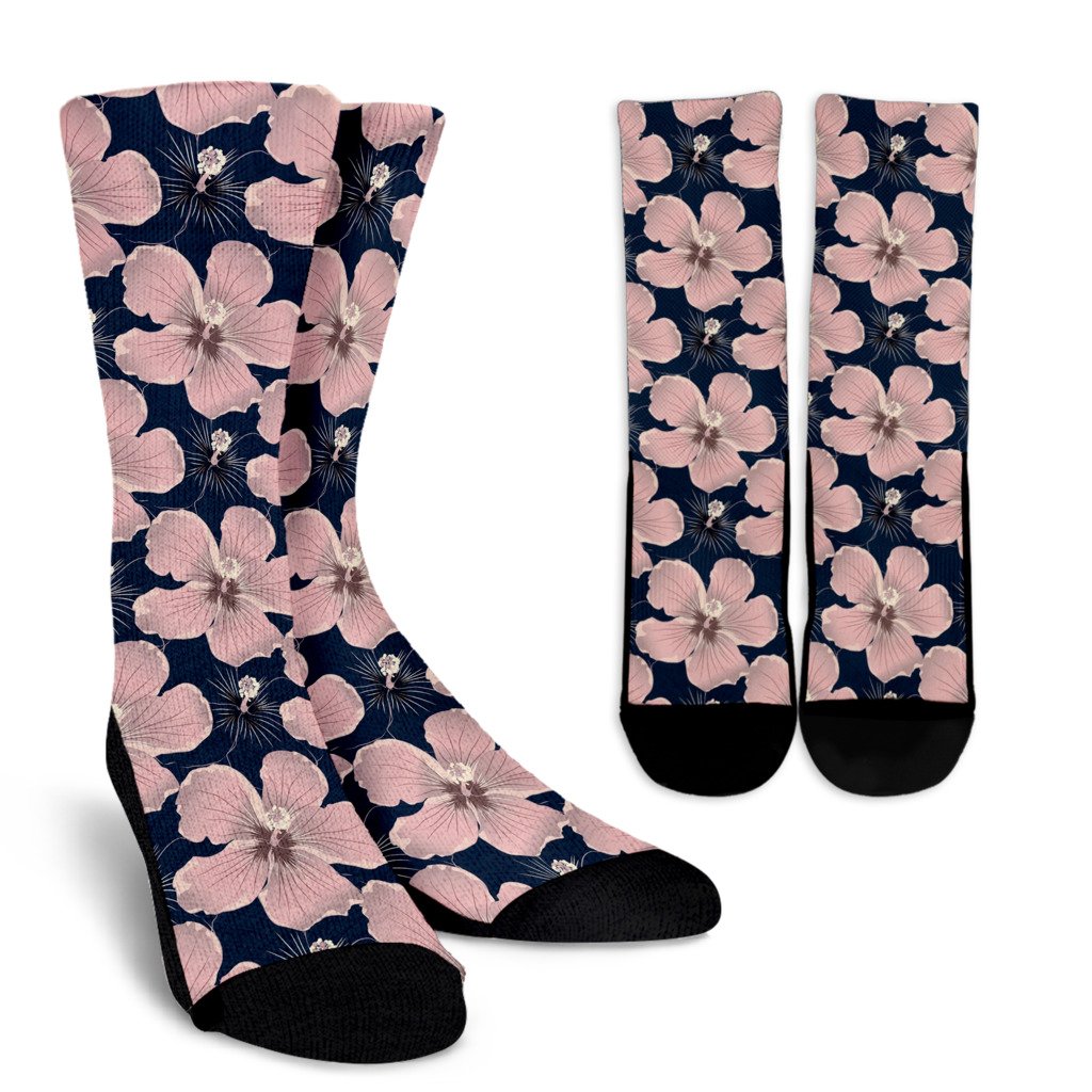 Plumeria Pattern Print Design PM018 Crew Socks-JORJUNE.COM