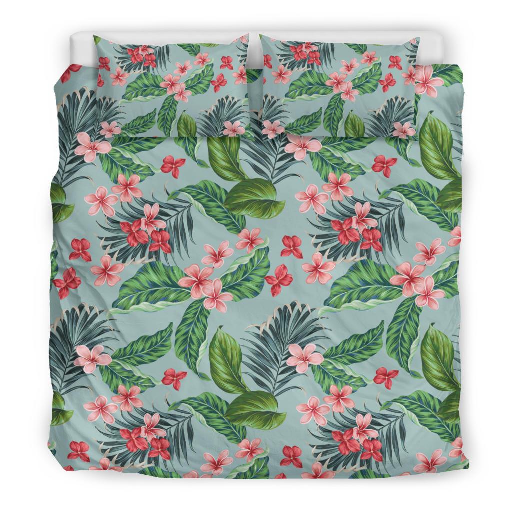 Plumeria Pattern Print Design PM027 Duvet Cover Bedding Set-JORJUNE.COM