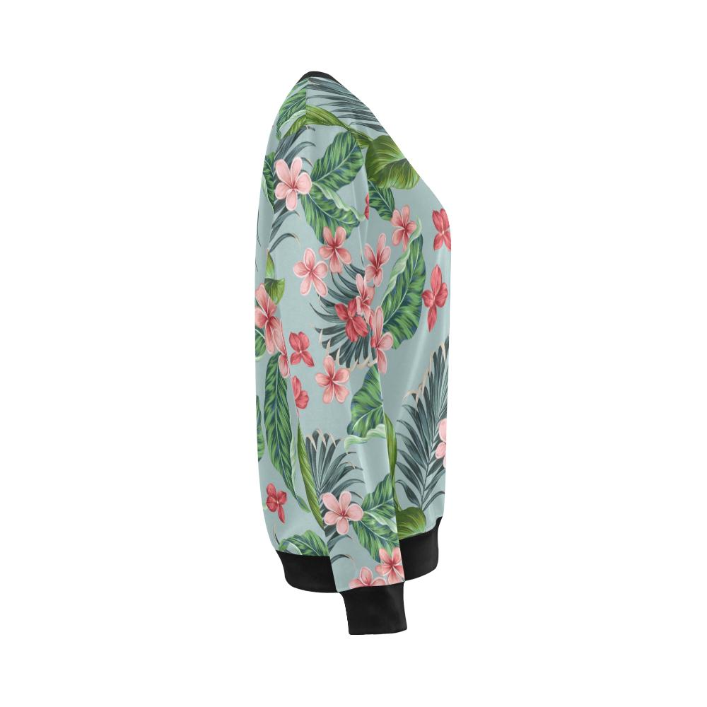 Plumeria Pattern Print Design PM027 Women Long Sleeve Sweatshirt-JorJune