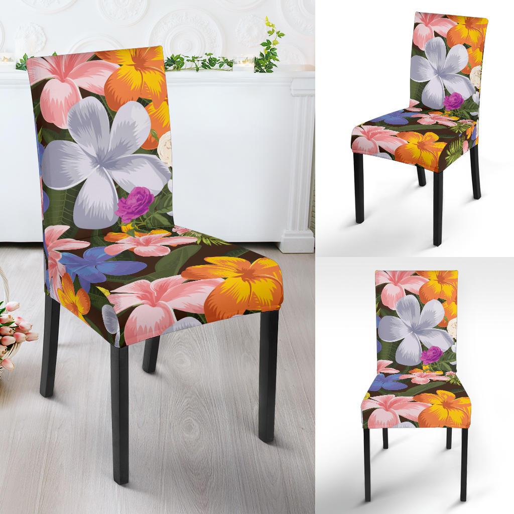 Plumeria Pattern Print Design PM03 Dining Chair Slipcover-JORJUNE.COM