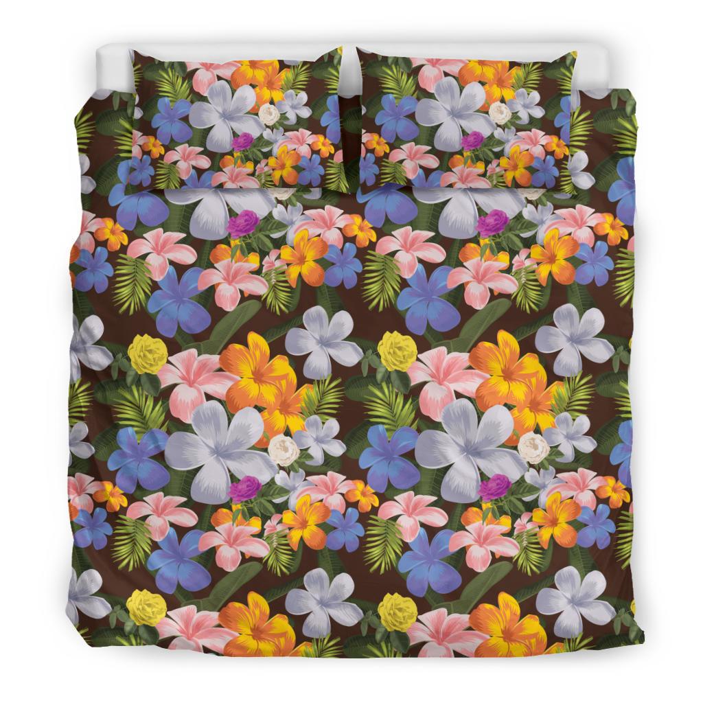 Plumeria Pattern Print Design PM03 Duvet Cover Bedding Set-JORJUNE.COM