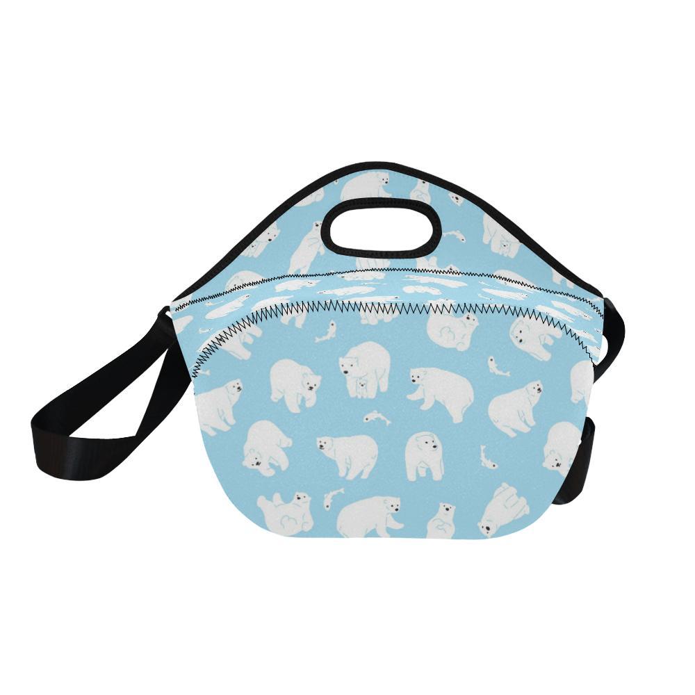 Polar Bear Pattern Print Design PB01 Neoprene Lunch Bag-JorJune