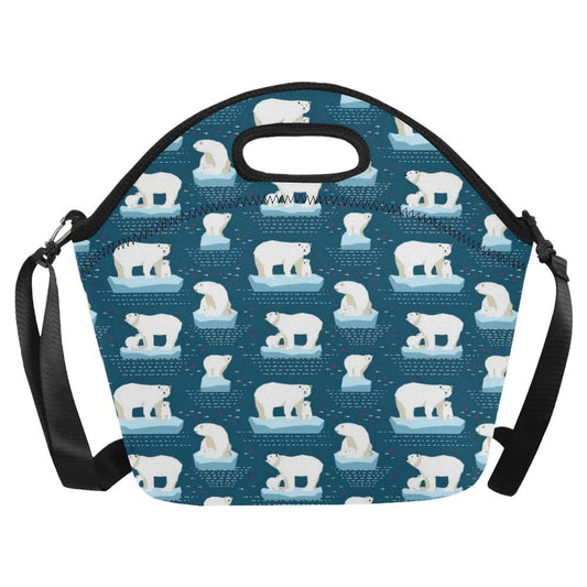 Polar Bear Pattern Print Design PB02 Neoprene Lunch Bag-JorJune