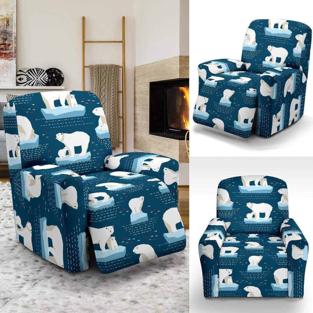 Polar Bear Pattern Print Design PB02 Recliner Slipcover-JORJUNE.COM