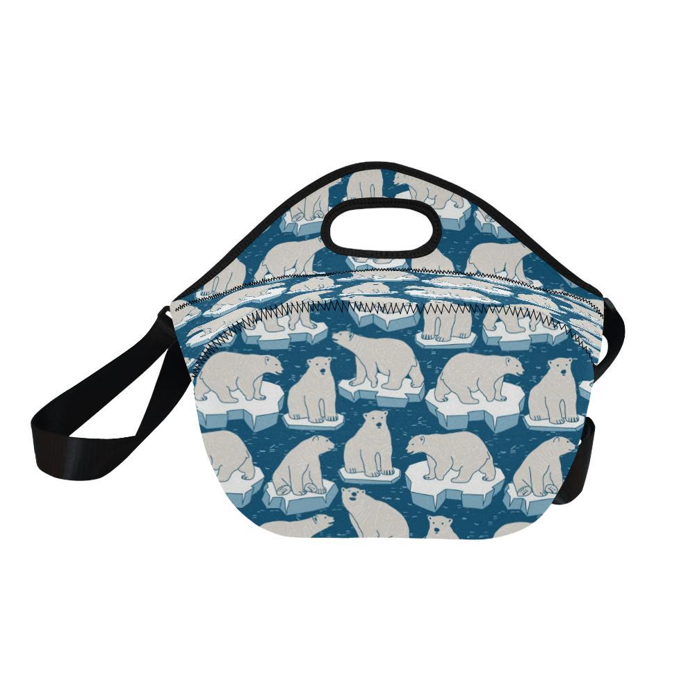 Polar Bear Pattern Print Design PB03 Neoprene Lunch Bag-JorJune
