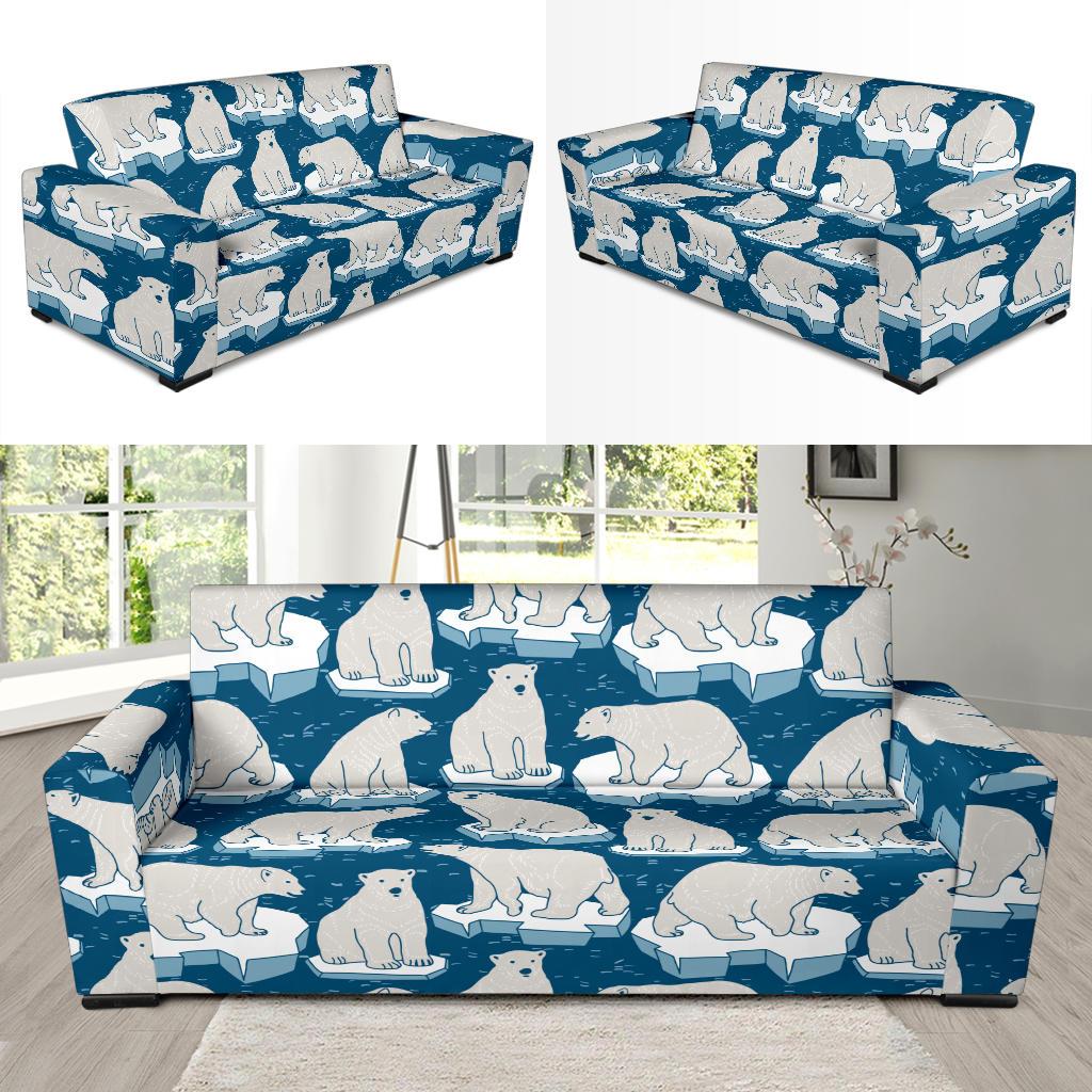 Polar Bear Pattern Print Design PB03 Sofa Slipcover-JORJUNE.COM