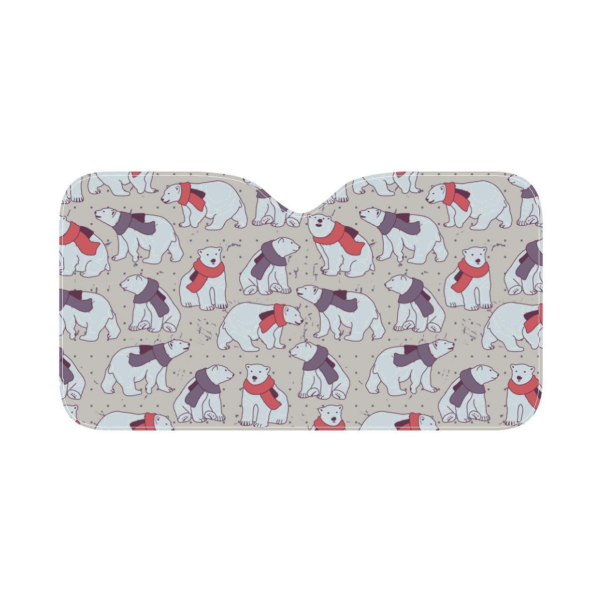 Polar Bear Pattern Print Design PB04 Car Sun Shade-JorJune