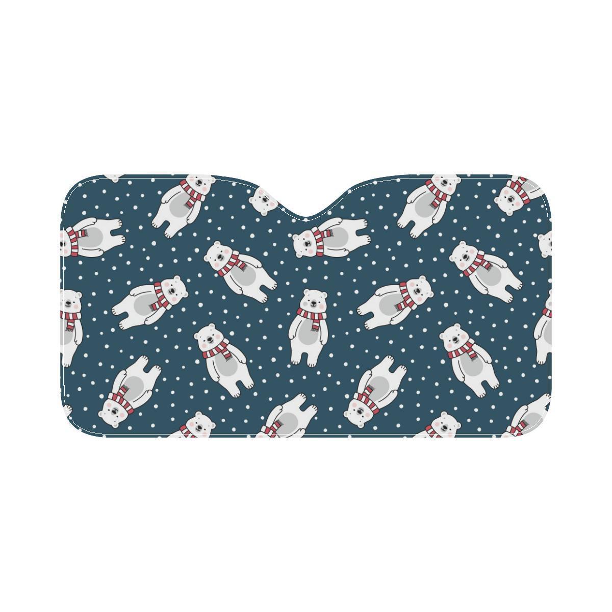 Polar Bear Pattern Print Design PB05 Car Sun Shade-JorJune
