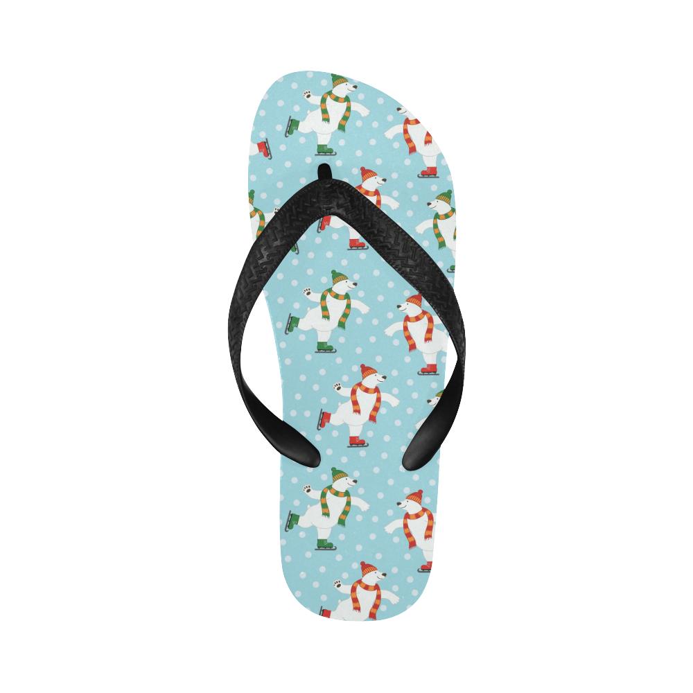 Polar Bear Pattern Print Design PB07 Flip Flops-JorJune