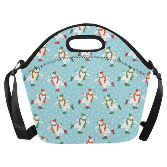 Polar Bear Pattern Print Design PB07 Neoprene Lunch Bag-JorJune