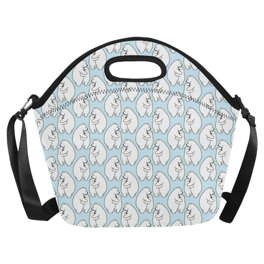 Polar Bear Pattern Print Design PB08 Neoprene Lunch Bag-JorJune