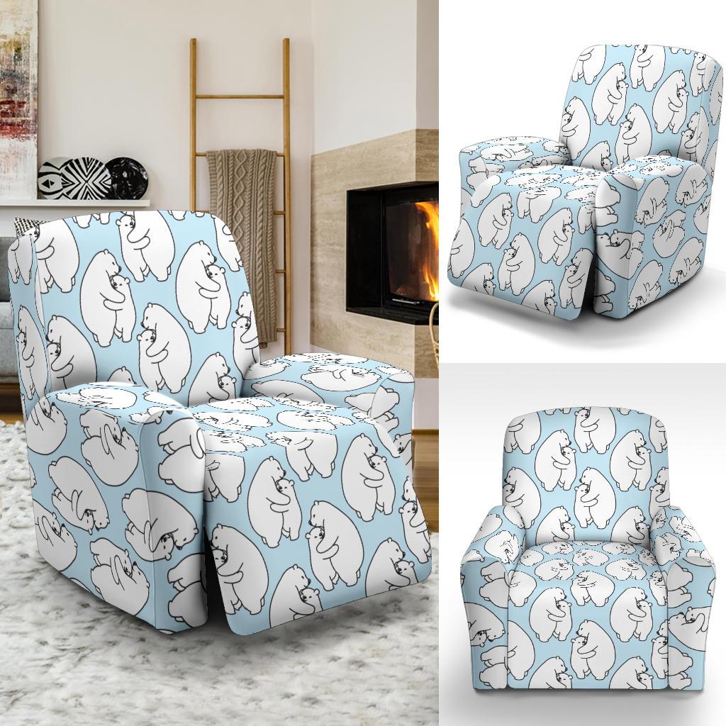 Polar Bear Pattern Print Design PB08 Recliner Slipcover-JORJUNE.COM