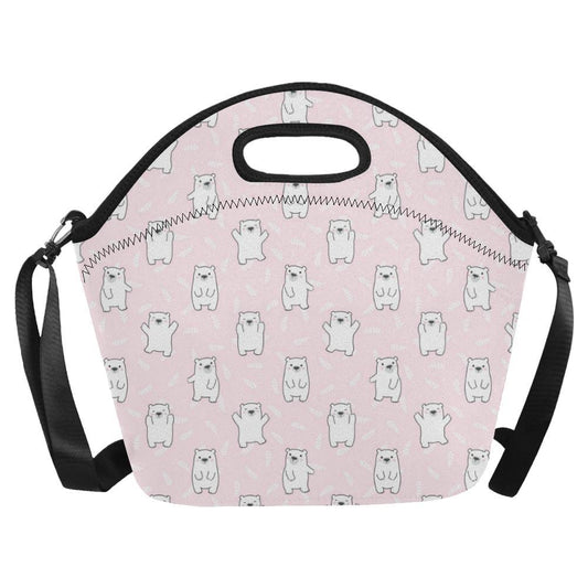 Polar Bear Pattern Print Design PB09 Neoprene Lunch Bag-JorJune