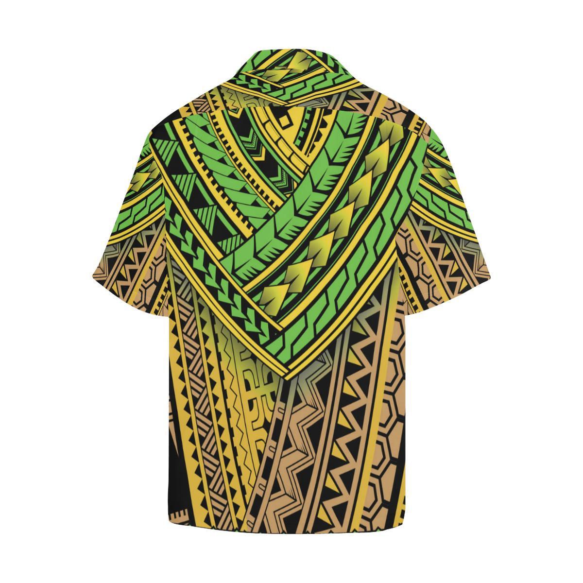 Polynesian Tribal Color Men Hawaiian Shirt-JorJune