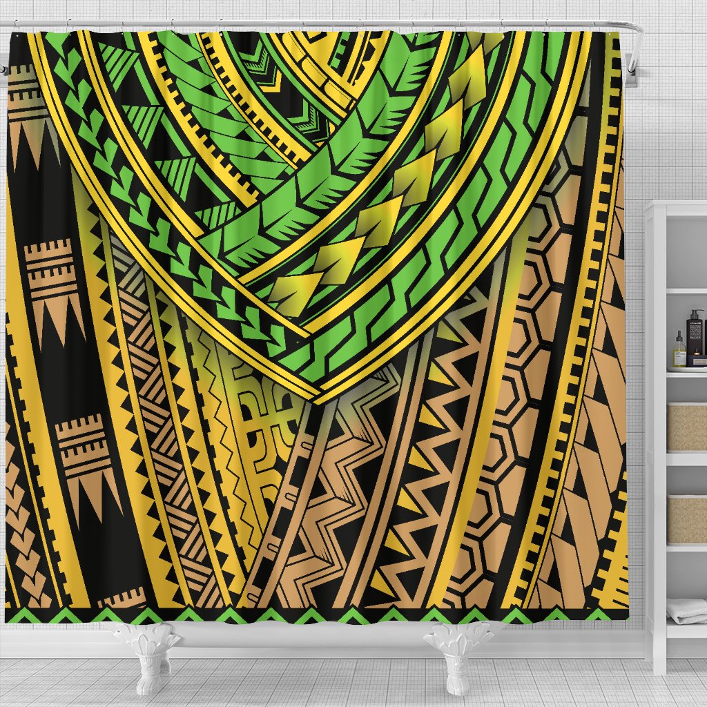Polynesian Tribal Color Shower Curtain