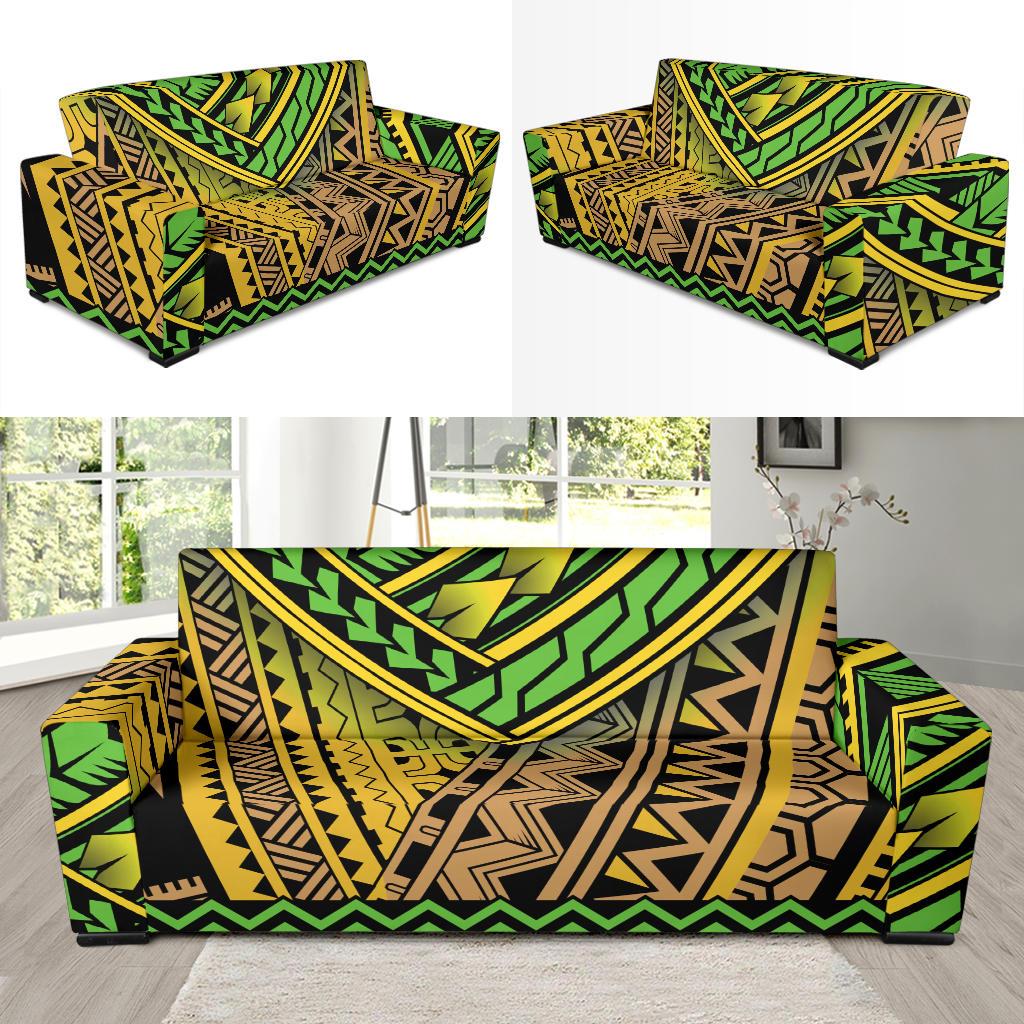 Polynesian Tribal Color Sofa Slipcover-JORJUNE.COM