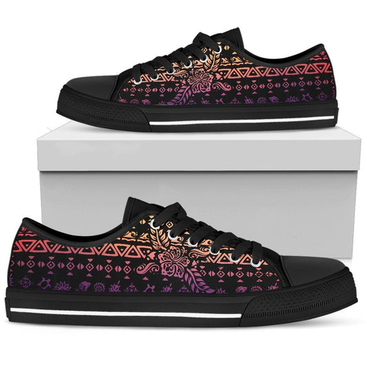 Polynesian Tribal Hawaiian Women Low Top Canvas Shoes