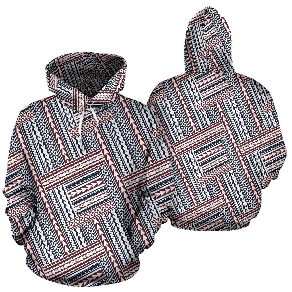 Polynesian Hawaiian Tribal line All Over Print Hoodie