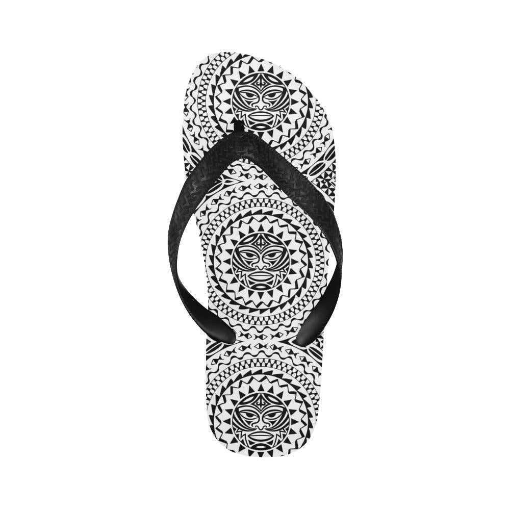 Polynesian Tribal Mask Flip Flops-JorJune