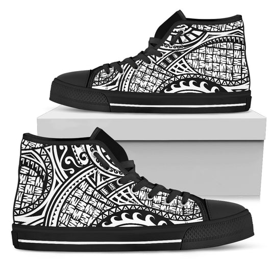 Polynesian Tribal Pattern Men High Top Shoes