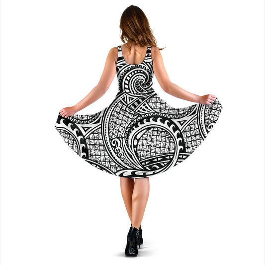 Polynesian Tribal Pattern Sleeveless Mini Dress
