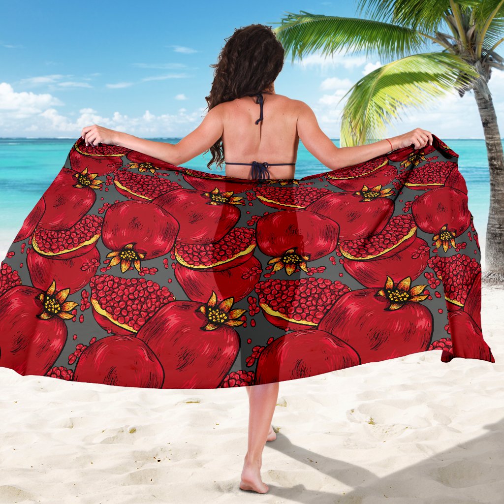 Pomegranate Pattern Print Design PG05 Sarong Pareo Wrap-JORJUNE.COM