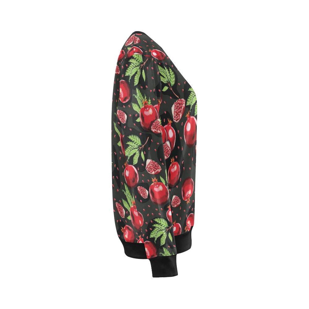 Pomegranate Pattern Print Design PG06 Women Long Sleeve Sweatshirt-JorJune
