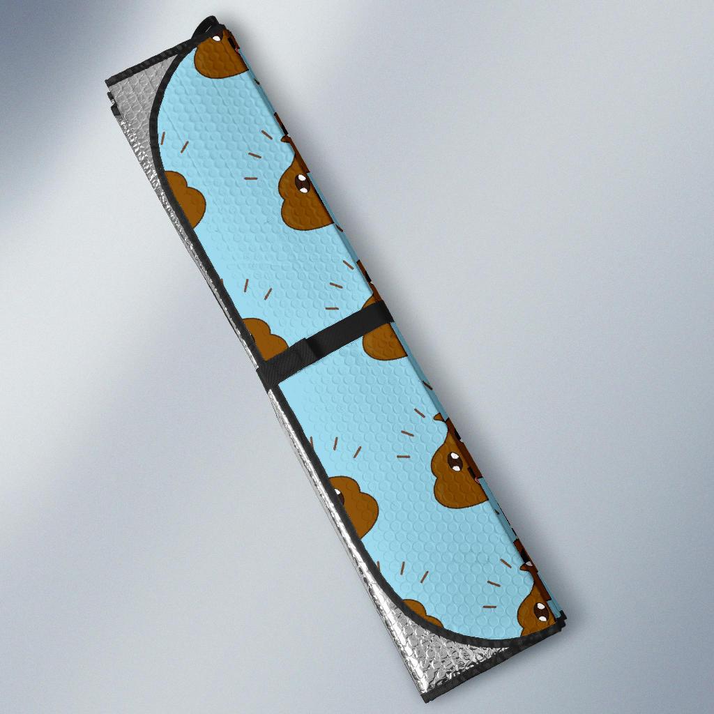 Poop Emoji Pattern Print Design A03 Car Sun Shades-JORJUNE.COM