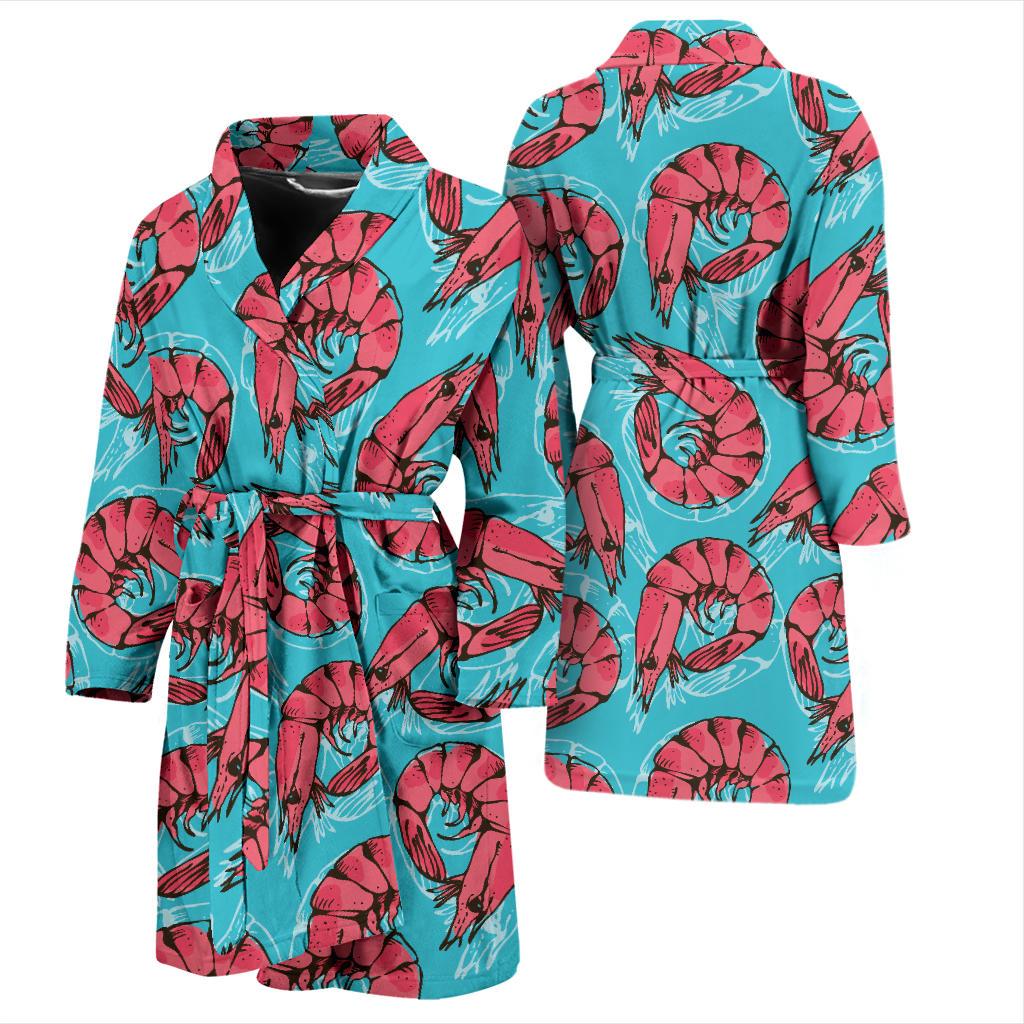 Prawn Pattern Print Design 01 Men Bathrobe-JORJUNE.COM